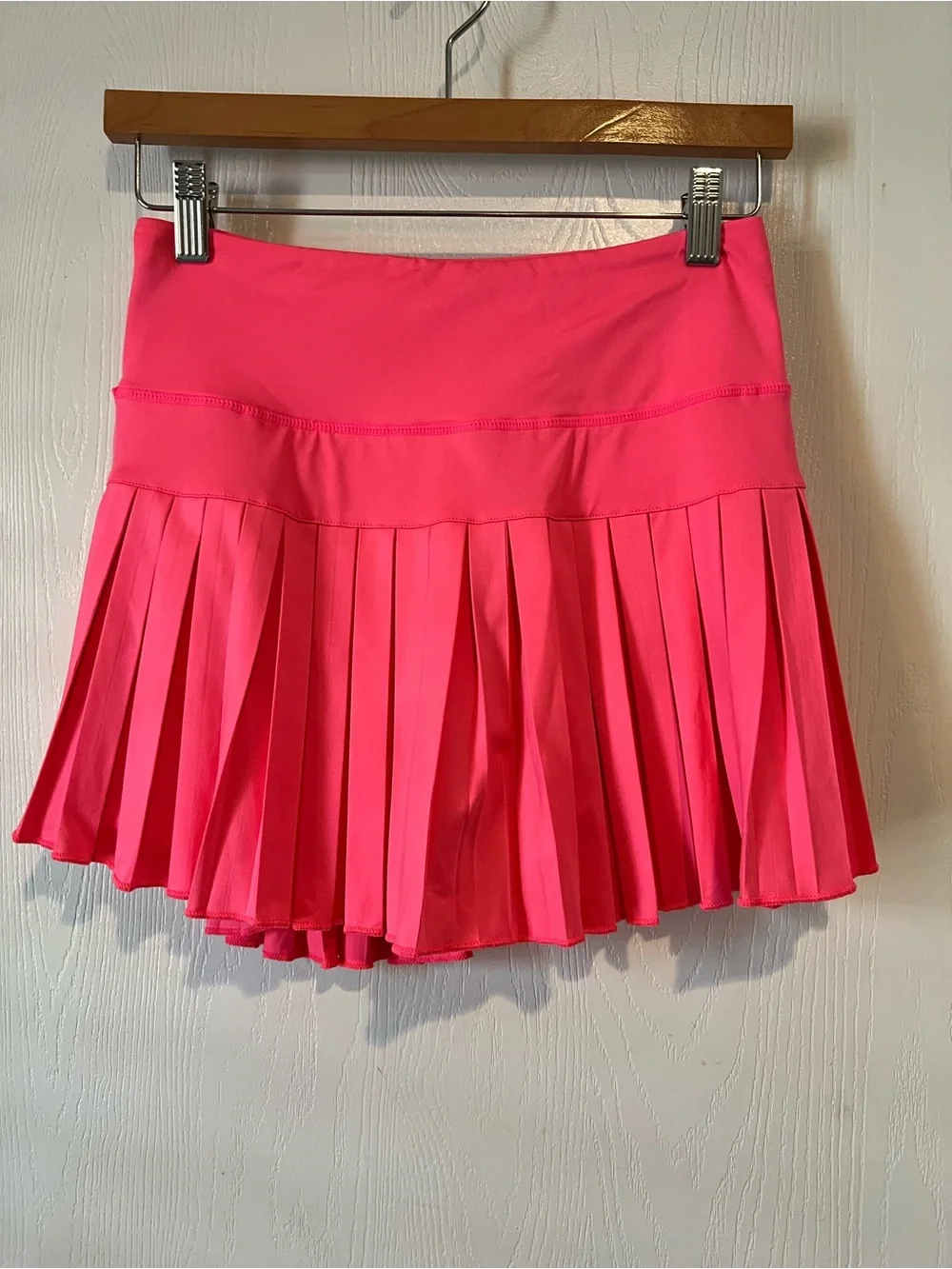 Pleated Tennis Skirt Pickleball Hot Pink Lined Built in Shorts Women Sz Small